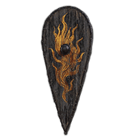 Flame Crest Wooden Shield