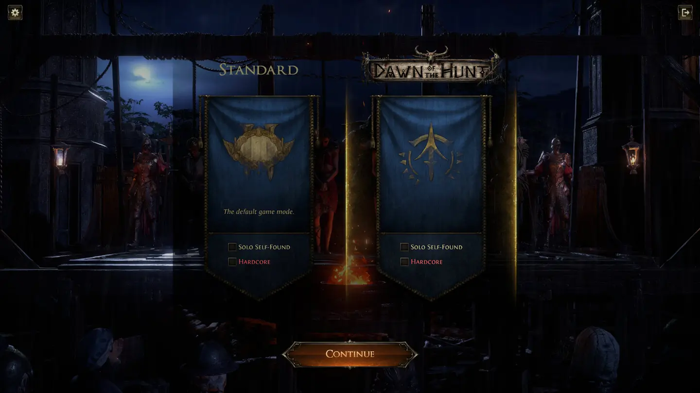 The server selection interface in Path of Exile 2